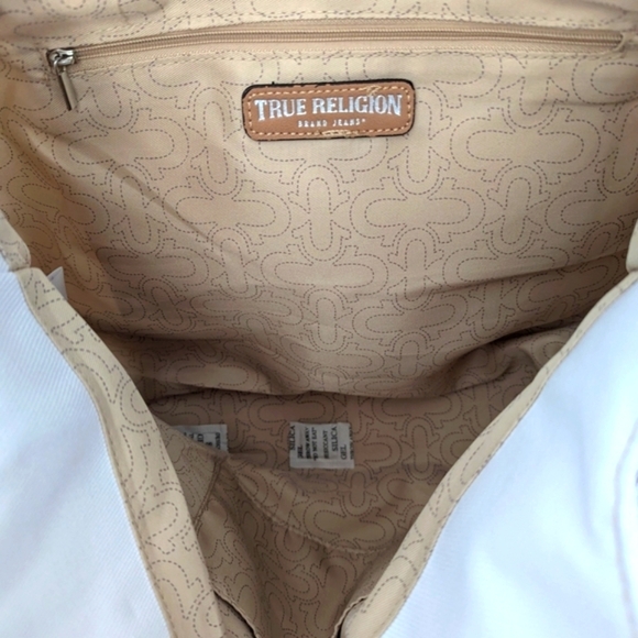 BNWT - True Religion White Tote/Crossbody/Shoulder/Beach/School Bag/Purse - Picture 5 of 16